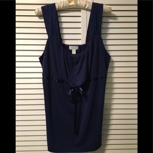 Midnight blue sparkle sleeveless top